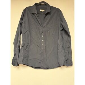 Sarah Alexandra Button Down Shirt Womens L Navy Blue Excellent Cotton size 10